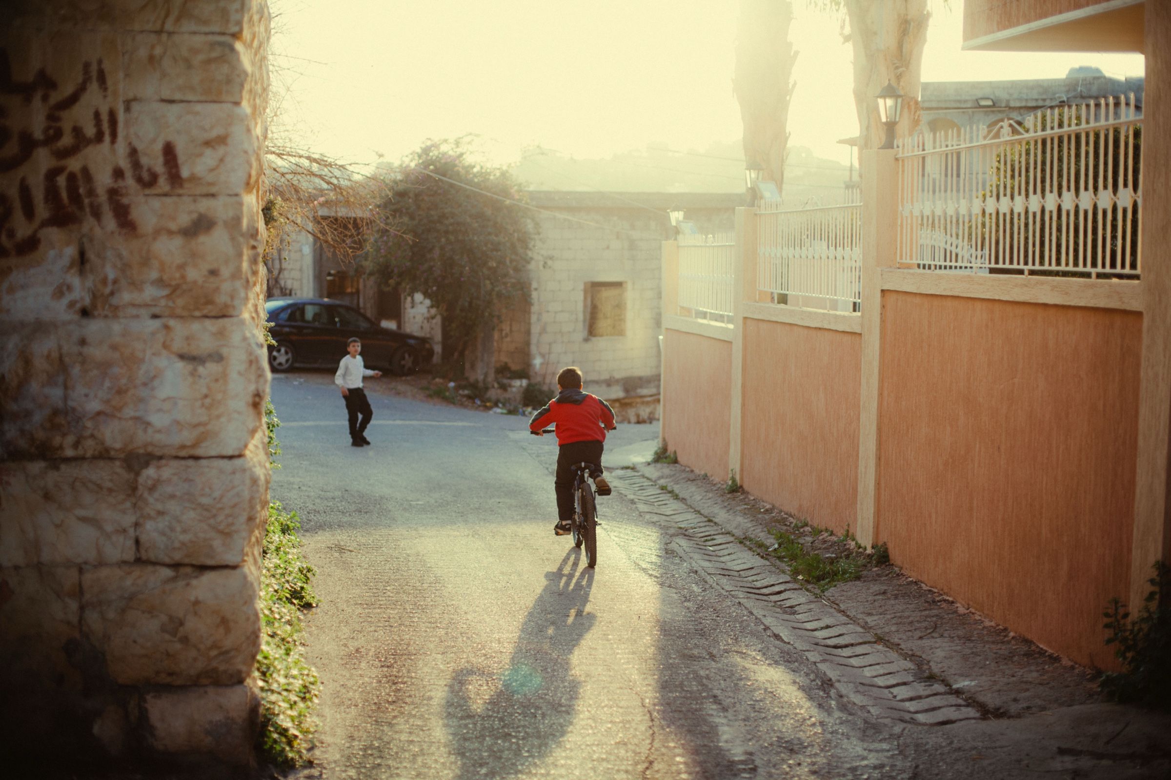Kids playing in one of Joun's streets.